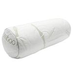 Kingnex Knee/Leg Roll Pillow for Sleeping - 20 x 8” Generous Size - Shredded Latex Foam Filling - Removable Bamboo Cover