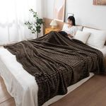 HOKIPO 220 GSM Flannel AC Throw Blanket Double Bed Queen, 200x230 cm / 6.5x7.5 feet, Copper (AR-4917-CPR)