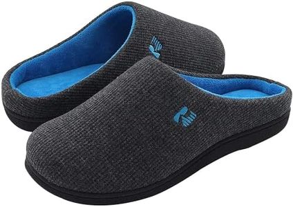 RockDove Men's Original Two-Tone Memory Foam Slipper, Size 11-12 US Men, Dark Grey/Blue