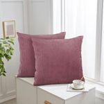 Aspire Homeware Cushions with Covers Included – (Set of 2) Pink Stripe Velvet Sofa Cushion Covers 45x45cm Soft & Comfortable Cushion Inserts – Large Filled Decorative Cushion for Bedroom