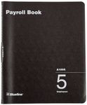 Blueline Payroll Book, Twin Wire Binding, Flexible Black Cover, Book for 5 Employees, 12x10, English, Black (A1005)