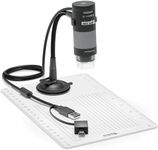 Plugable Digital Microscope with Flexible Arm Observation Stand Compatible with USB and USB-C Windows, macOS, ChromeOS, iPad (USB C), Android, Linux Systems (2MP, 250x Magnification)