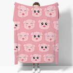 Nagasena Cartoon Pig Blanket Warm Bed Throws for Sofa and Pet,Ultra Luxurious Warm and Cozy for All Seasons Family Size 120X90 in