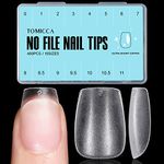 TOMICCA Extra Short Coffin Nail Tips - 450Pcs Full Cover Gel Nail Tips, Soft Acrylic Gel Nail Tips for Nail Extension, 15 Sizes Pre-shaped Double-sided Matte Fake Gel Nail Tips with Box