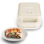 Breville Solo SnackMaster | Mini Toastie Maker & Snack Maker for Pancakes, Omelettes, Toasted Sandwiches & More | Wipe Clean, Non Stick Plates | Cream [VST103]