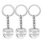 malyunin Pack of 3 Heart Best Friend Keyring Gifts Not Sisters by Blood But Sisters by Heart Keychain Friendship Jewelry Women Family Key Chain