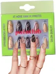 PaintLab Press-On Nails Manicure Kit, Pumpkin Spice Almond, 24-Piece Set, Long-Lasting Fake Nails with Glue, File, Prep Pad & Cuticle Stick