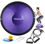 PROIRON Balance Trainer - Purple with Resistance Bands, Balance Board, Yoga Half Ball, Air Dome Balance Ball with Pump,Improve Core and Ab Strength with Full Body Home Gym Workouts Or Fitness Training