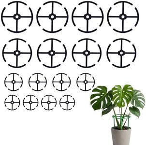 Plant Stem Support, Reusable Plastic Stem Holder Monstera, Plant Support for Indoor Plants, Houseplant Climbing Stem Supports and Stabilizer for Outdoor Plants, Gardening Accessories (Black, 16 Pcs)