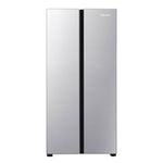 Fridgemaster MS83431ES Freestanding Slim American Side by side Door Fridge Freezer 445L, Total No Frost, Inverter compressor, Silver, 83.6Wx178.0Hx63.6D cm, 38dB low noise Energy Rating E