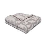 Fusion - Grey Woodland Animals Fleece Blanket (120 x 150cm) - Soft & Cosy - Scandi Throw - Fox, Bear & Rabbit Print Throw in Light Grey - Forest Animals & Scandinavian Theme Blanket/Throw for Home