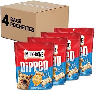 Milk-Bone Dipped Biscuits Dog Treats, Baked with Real Peanut Butter, 340g Bags (Pack of 4)