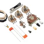 Musiclily Pro Electric Guitar Auto-Split DIY Wiring Kit Upgrade for American Style ST HSS with 5-Way Switch and 3A Pots, Nickel Jack