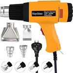 Heat Gun, 2-Speed Temperature Settings 400°C and 600°C Power Tool, 2000W Electric Fast Heating Heavy Duty Hot Air Gun Kit with 4 Nozzles for Crafts, Shrinking PVC, Stripping Paint and More (Yellow)