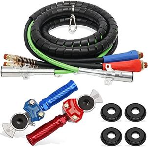 CheeMuii Semi Truck Air Line Kit 15ft 3 in 1 Airline Air Hose Truck Trailer with Glad Hand and 1 Pair Glad Hand Handle with 4pcs Glad Hand Seals