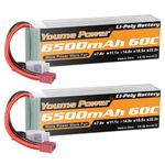 4S Lipo Battery 14.8V 6500mAh RC Lipo Batteries 60C Soft Case with Deans T Plug for Traxxas Maxx X-Maxx XRT RC Car Truck Buggy Truggy Crawler Monster Vehicle Helicopter Airplane (2Packs)