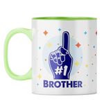 YuBingo Brother's Day Mug - Cheerful Sibling Gift, Light Green Inner & Handle (Light Green Inner & Handle, Tea Cup, 310ML)