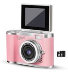 Cason 48MP Digital Camera for Kids & Adults -Real Photo & Video Mini Camera for Photography 2.4” Rotating Screen, Built in Games Kids Cameras for 5-15 Years Girls & Boys with 8 GB Sd Card (Pink)