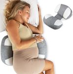 Serene Haven Pregnancy Pillow for Reducing Pregnancy Fatigue - W-Shaped Pregnancy Pillows for Sleeping with Adjustable Strap - 5.5"x10"x16" Maternity Pillow for Pregnant Women with Detachable Cover