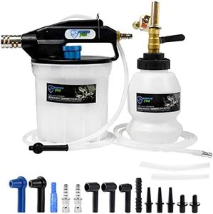 SMOTIVEPRO 2L Vacuum Brake Bleeder, Pneumatic Brake Bleeding Kit with 16Pcs Bleed Screw Adapters and 1L Refilling Bottle, Compatible with ABS Brake Systems for Cars Trucks Motorcycles
