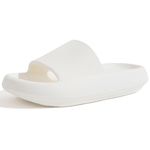 GETOEU Cloud Slides for Women Platforms Pillow Slides House Slippers Slip Resistant Shower Shoes Woman Slide Sandals White 8 US