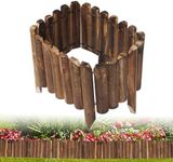 Outdoor Garden Wooden Fence Flexible Decorative Mini Border Expanding DIY Edging Tree Fence for Landscape Yard Maintenance Lawn (Design 1)