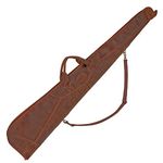 TOURBON Vintage Genuine Leather Shotgun Case 54" Gun Slip Rifle Bag (Shotgun Bag 54")