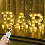 Rdutuok LED Light Up BAR Sign Bar Letter Signs for Home Bar Battery Powered Vintage Bar for Bar Accessories Bistro Party Wedding Decorations