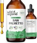 Wild & Organic Saw Palmetto Tincture - Saw Palmetto Liquid Extract Supplement for Men & Women - Saw Palmetto Powder Based Drops - Vegan, Alcohol Free - 4 fl oz