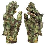 GUGULUZA 3D Camo Gloves, Outdoor Camouflage Hunting Gloves Leaf Camouflage Suit Woodland Camouflage Gloves