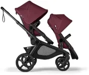 Bugaboo Kangaroo All-Terrain Single-to-Double Tandem Stroller for Infant and Toddler and Kangaroo Sibling Seat for Second Child, One-Hand Operation, Large Bassinet, XL Underseat Storage (Dark Cherry)