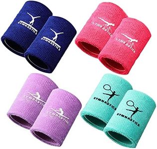 Charniol Gymnastics Wristbands for Grips, 4 Pairs Colorful Girls Polyester Cotton Wrist Bands Sweat Band, 3.15 x 3.94 Inches, Pink