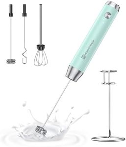 Maestri House Rechargeable Milk Frother with 3 Heads, LunaFro AS Handheld Electric Foam Maker Waterproof Detachable Stainless Steel Whisk Drink Mixer Foamer with Stand for Lattes, Cappuccino, Egg