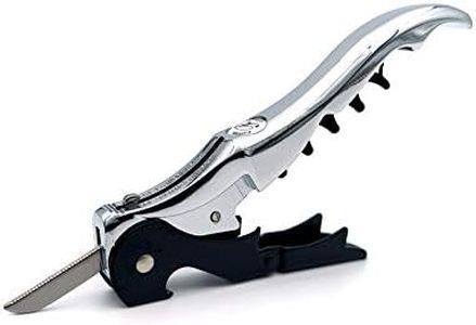 Pulltap's Genuine Slider Boss 150 Double Lever Waiters Wine Corkscrew Bottle Opener (Plata-Negro)