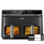 COSORI Dual Air Fryer, 8.5L Family Capacity, 8-In-1, Sync Cook & Finish, 2 Non-Stick Drawers with Visible Window, 2 Accessories, Energy Saving, 50+ Online Recipes, Dishwasher Safe, 35℃ to 230℃