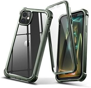 Dexnor iPhone 11 Case with Screen Protector Clear Rugged 360 Full Body Protective Shockproof Hard Back Defender Dual Layer Heavy Duty Bumper Cover Case for iPhone 11 6.1"-Metallic Green