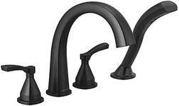 Delta Faucet Stryke Roman Tub Faucet - T4777-BL - Bathtub Handles, Faucet & Diverter - Modern Bathroom Fixtures - Matte Black, Lever Handles (Valve Sold Separately)