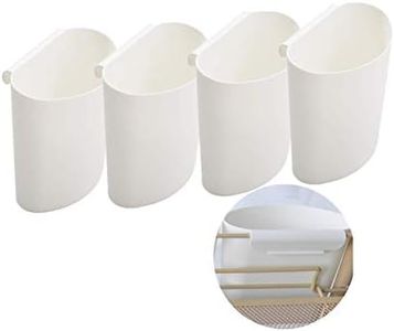 DODXIAOBEUL 4Pcs Hanging Cup Holder,Rolling Cart Accessories Utility cart Accessories Hanging Bins,Hanging Flower Pots,Space Saver,Storage Bucket Desktop Container,Make Up Pencil Holder (White-1)