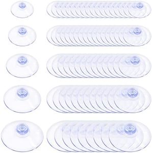 Glarks 80Pcs 20mm 25mm 30mm 35mm 40mm Bathroom Shower Caddy Connectors Suction Cups Set, Rubber Anti-Collision Sucker Pads Without Hooks and Holes