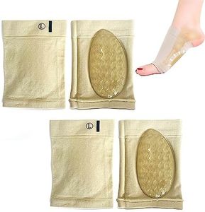 Supporti per Arco Plantare, 2 paia Cuscinetti Adesivi Plantare per Piedi Piatti e Fascite Plantare Donne Uomini, Arch Support Pads Alleviare la Pressione e il Dolore al Piede, Unisex, Taglia Unica