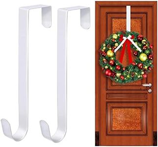 15" Wreath Hanger for Front Door Christmas Decoration Metal Over The Door Single Hook-Wreath Hanger Over The Door (2-PCS)