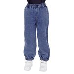 superminis Girl's Stretchable Denim Pants with Elastic Closure (5-6 Years, Blue)