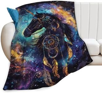 Fantasy Horse Blanket Horse Throw Blanket Horse Gifts and Decor Horse Blanket for Girls Women Men Kids Adults Soft Warm Cozy Fleece Blanket for Couch Sofa ​Bed 50"x40"