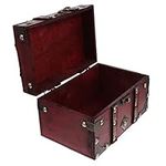 PRETYZOOM Box Box Wooden Retro Treasure Chest Jewelry for Teen Girls Wooden Jewelry Holder Hope Chest Wooden Trinket Chest Jewlery Bracelets Storage Boxes Accessories Red Gift Box