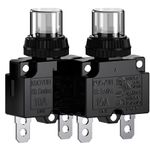 Circuit Breaker,DIYhz Thermal Overload Circuit Breaker 88 Series 10A 32V DC 125/250VAC 50/60Hz Push Button Circuit Breaker Reset Boot Switch and Waterproof Button Transparent Cap 2 Pcs