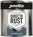 JENOLITE Directorust Slate Grey Gloss - Multi Surface Paint - For Use On Wood, Metal, Plastic, Ceramic & Rusted Surfaces - 1 Litre (RAL 7031)