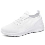 ASHION Women's Running Shoes Non Slip Walking Shoe Breathable Lightweight Fashion Sneakers Mesh Sport Tennis Workout Casual Gym Jogging Shoe White 9.5