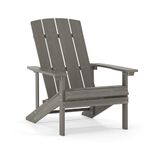 Flash Furniture Charlestown All-Weather Adirondack Chair in Light Gray Faux Wood