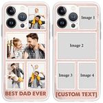 CUBICER Personalized Dad Photo Phone Cases Custom Text Name Images Soft Shockproof Case Gifts for Papa Fathers Day Clear Transparent Cover Compatible with 6 7 8 SE X XR XS 11 12 13 14 Pro Max