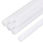 BENECREAT 6Pcs 3 Sizes White Acetal Copolymer Rod, 8mm 10mm 12mm Diameter x 30cm Length Round Acetal Rod Acetal Bar Dowel Rod, 2pcs/size